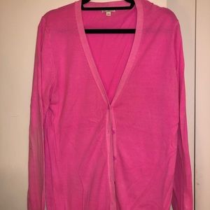 Large bright pink Gap cardigan